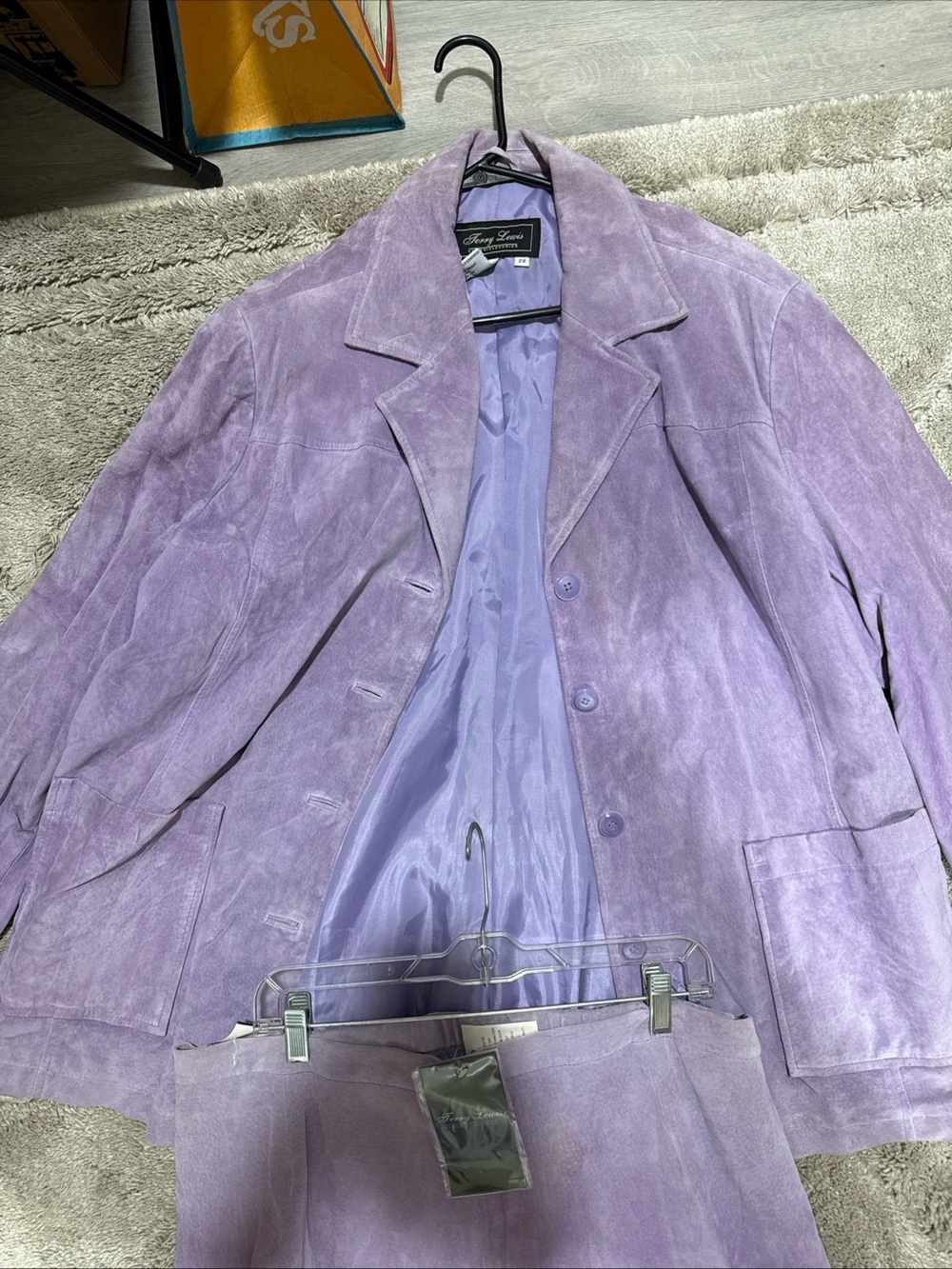 VGT Terry Lewis Light purple suede suit set SZ 2x